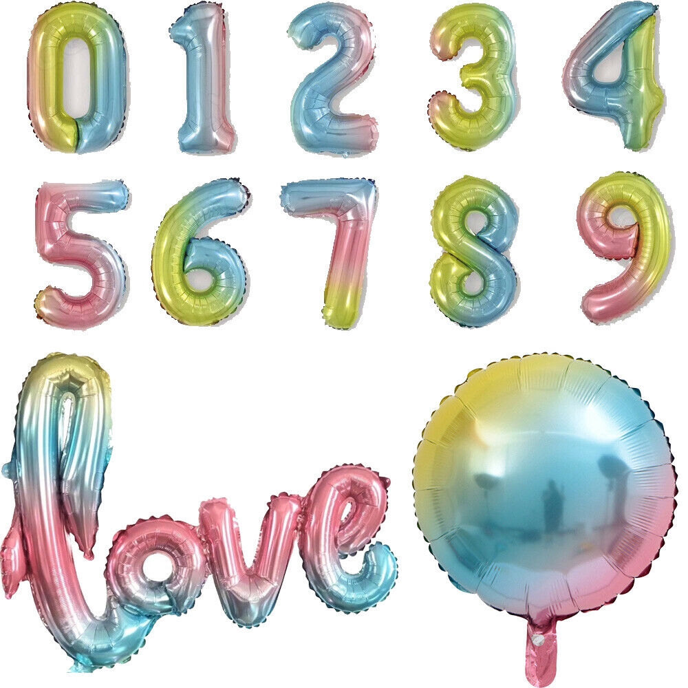 Bong bóng lá nhôm hình cầu vồng trang trí tiệc chúc mừng sinh nhật