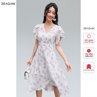 Đầm ôm vạt chồng tay xòe 20 AGAIN DOW1068