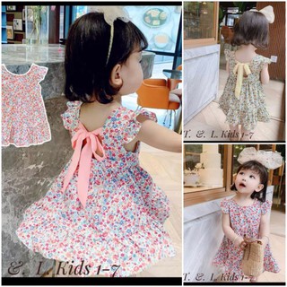 Váy bé gái nơ lưng đuôi cá cánh tiên hoa nhí