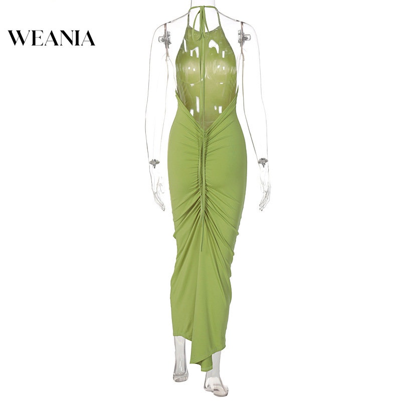 Đầm Dự Tiệc Dáng Dài Hở Lưng Phối Dây Rút Thời Trang Mùa Hè Cá Tính