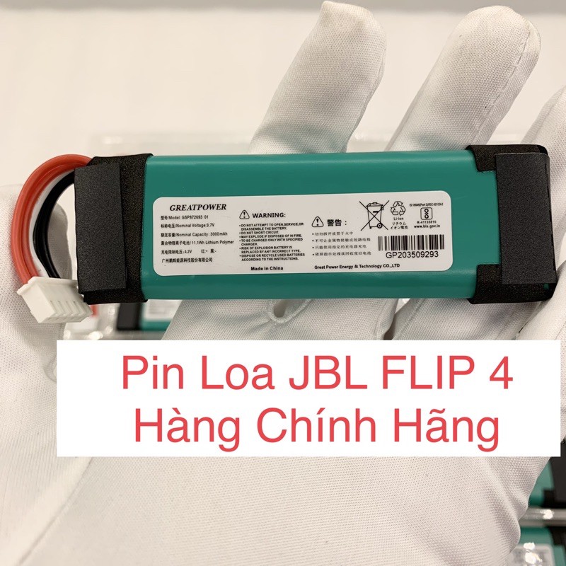 Pin Loa JBL Flip 4 - 3000mAh Hàng Chính Hãng GeartPower