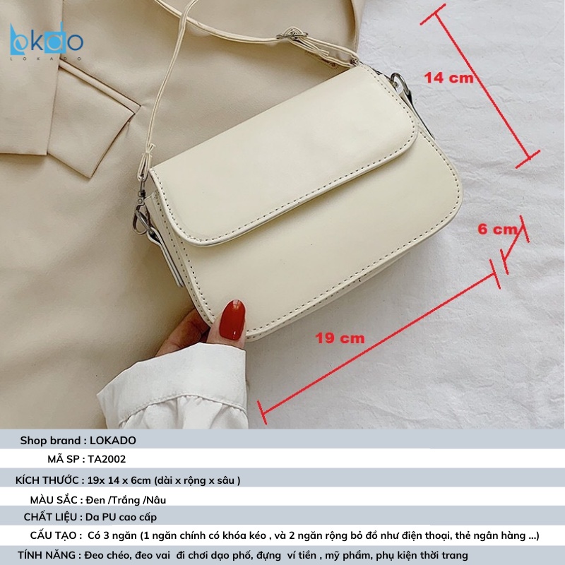 Túi xách nữ đeo chéo LOKADO, túi đeo chéo nữ đẹp đi chơi, đi học thời trang  hàn quốc HY2002