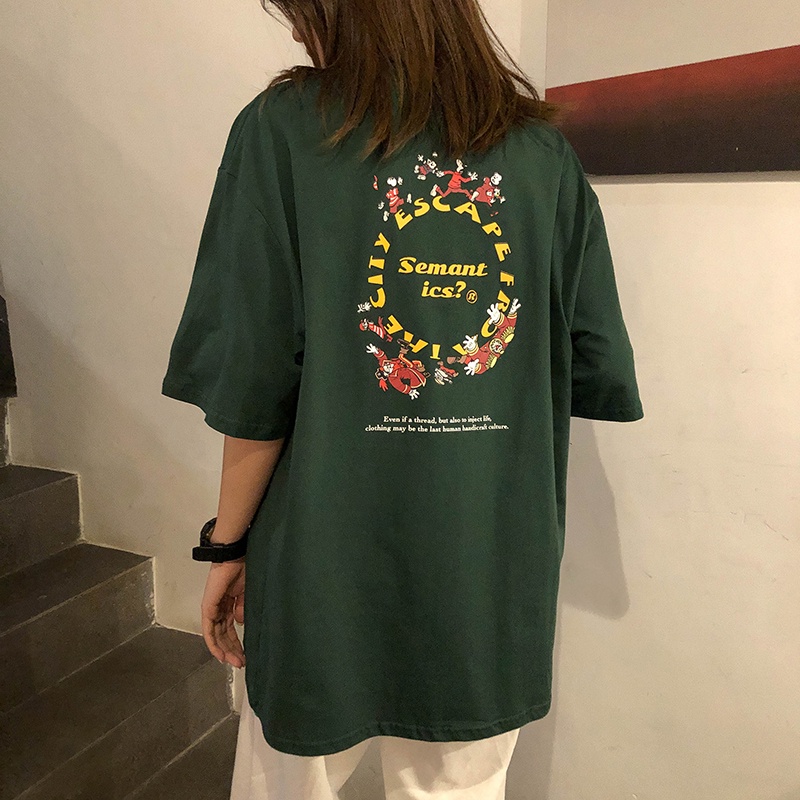 Áo Thun Ngắn Tay In Họa Tiết Graffiti Thời Trang Mùa Hè Hàn Quốc 2022 Cho Nữ