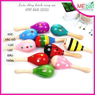 Xúc Xắc Gỗ - Lục Lạc Đầu Tròn Nhiều Màu Sắc Cho Bé