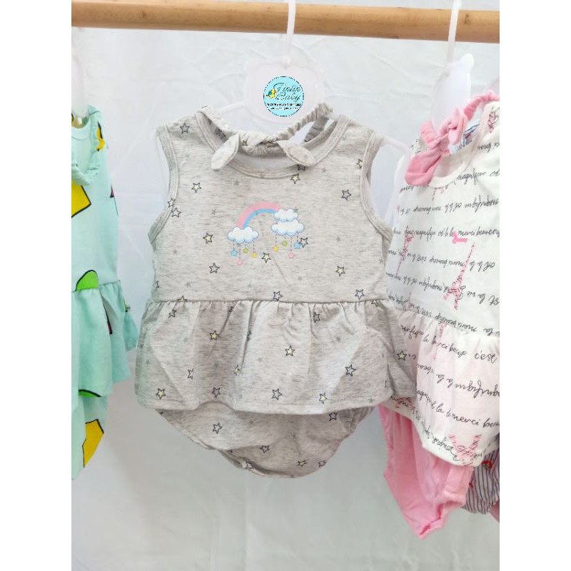 Combo 3 bộ babydoll kèm tuaban cho bé 4-10kg