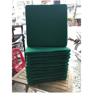 Nệm ngồi bệt xanh lá vuông trơn 40x40x3cm, xịn sò, cao cấp, đẹp tự nhiên, nệm trà sữa, nệm ngồi lót ghế.