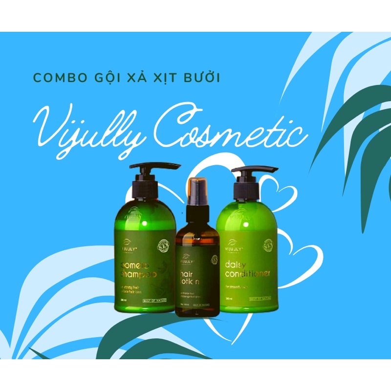 COMBO DẦU GỘI VIJULLY LẺ GỒM 3 SẢN PHẪM GỘI - XÃ - XỊT