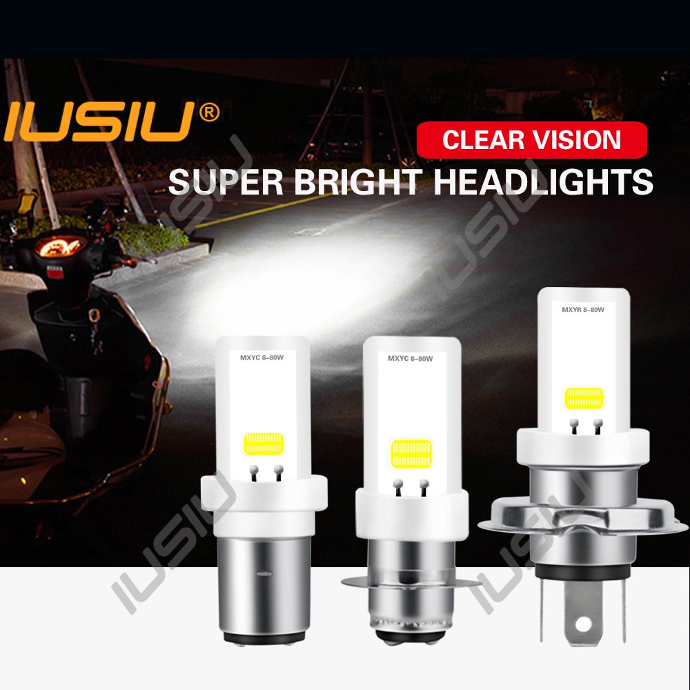 Đèn Pha Bóng Led H4 P15D BA20D DRL DC12V Ánh Sáng Trắng Cho Ô Tô Xe Máy