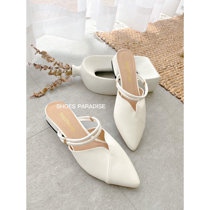 Giày cao gót bít mũi 3 phân 3p đế vuông mũi nhọn nữ shoes paradise L022
