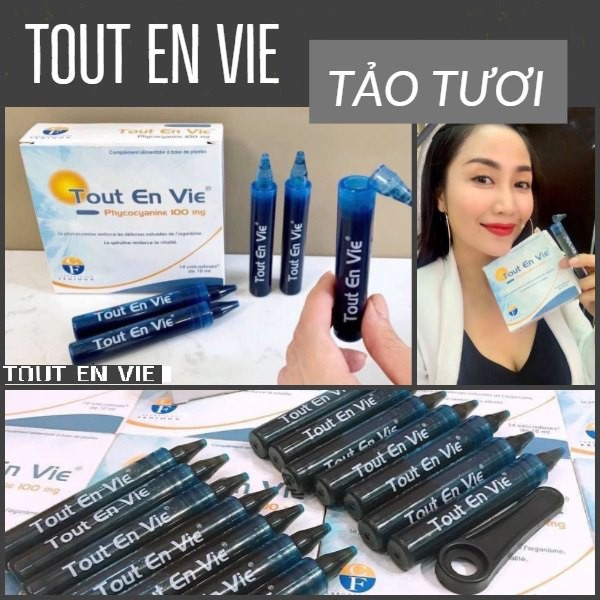 Tảo biển Tout En Vie 🍀 FREESHIP 🍀 Tảo biển Tout En Vie tích hợp vitamin C dạng nước [ Hộp 14 ống ]