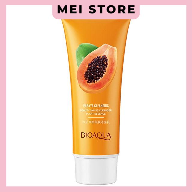 Sữa Rửa Mặt Tạo Bọt Đu Đủ BIOAQUA Dưỡng Ẩm Làm Sạch Mụn Đầu Đen 100g