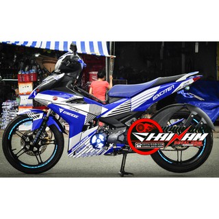 Tem Trùm Exciter 150 Trắng Xanh GP