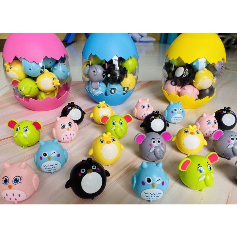 Bộ đồ chơi 20 thú chạy cót mini RAMBO TOYS, Đồ chơi chạy bằng dây cót hình động vật dễ thương cho bé giá rẻ