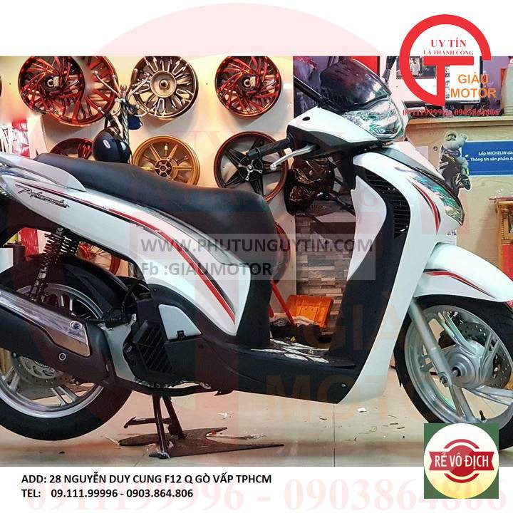 HD-TEM, DECAL CHỈ CHO XE MÁY SH PERFORMANLE 2008 MÀU ĐỎ ĐEN