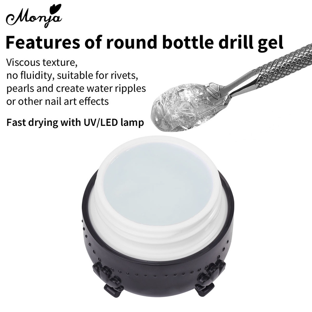 Keo dán đá trang trí móng tay MONJA trong suốt 5/ 8/ 20ml chuyên dụng