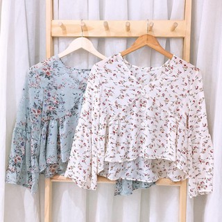 Áo voan babydoll hoa nhí -shopforgirl