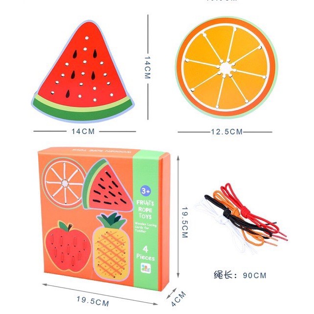 ĐỒ CHƠI GỖ LUỒN DÂY (động vật, hoa quả)