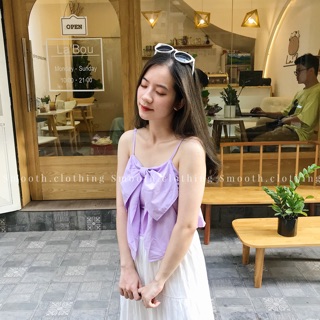 Áo 2 dây nơ lụa