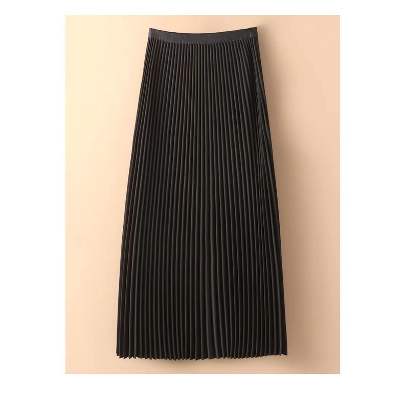 Chân Váy Satin Lưng Cao Dáng Chữ A Màu Trơn Thời Trang Mùa Hè 2022