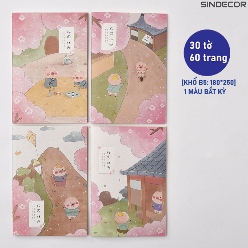 sổ tay tập vở đồ dùng học tập A5-B5 mẫu mới nhất 2022 phong cách Nhật Bản dễ thương Sindecor