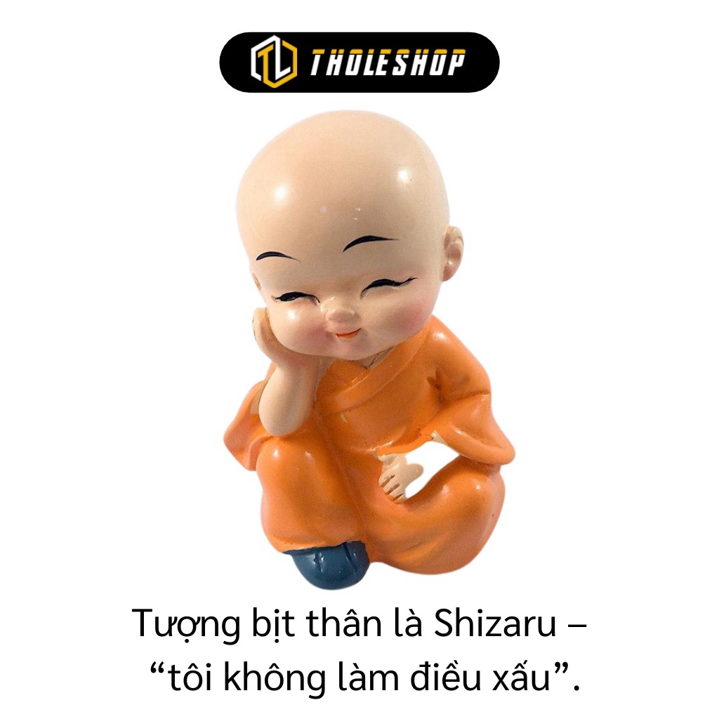 [SGD] Tượng Chú Tiểu - Combo 4 Tượng Hòa Thượng Trang Trí Xe Hơi, Bàn Làm Việc, Tứ Không 3437