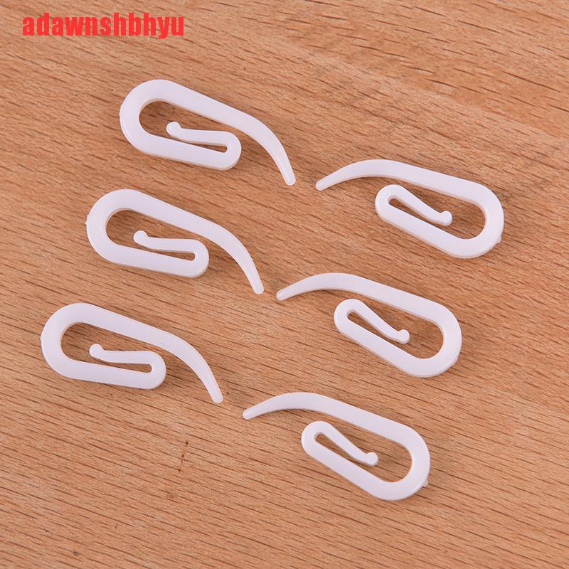 [adawnshbhyu]Plastic 100PCS White Plastic 6 shape Window Curtain Pleat Hooks Hanging Hooks