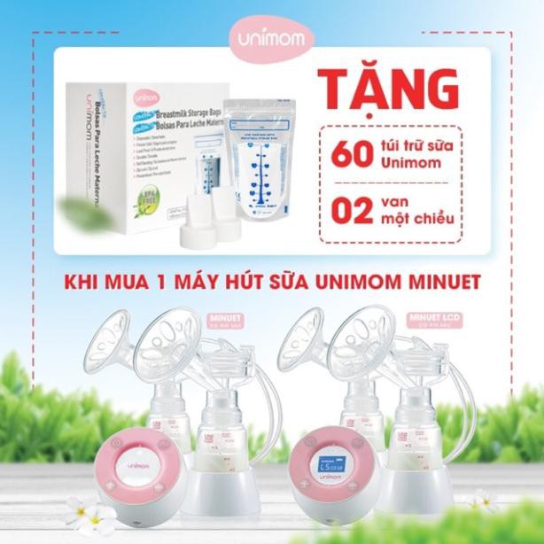 Máy hút sữa điện đôi unimom minuet tặng kèm 1 hộp túi trữ sữa và van - Libra Shop