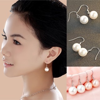 bông tai viên ngọc trai nhân tạo thả xinh xắn