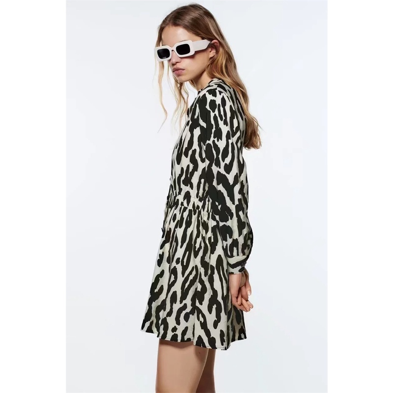 Zara Đầm Cổ Chữ v In Họa Tiết Thời Trang Mùa Xuân 2492061