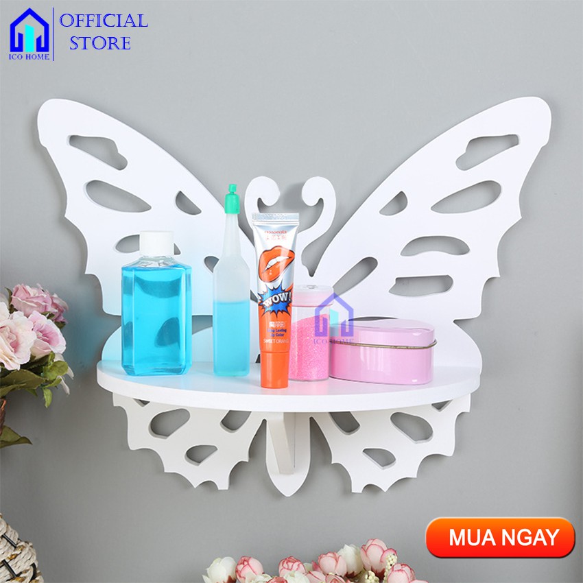 Kệ treo tường trang trí phòng khách hình con bướm  IHW-17- ICO HOME