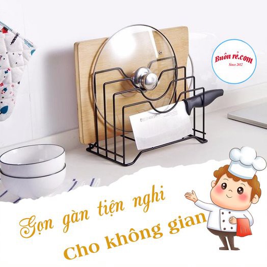 Kệ gác vung, gác thớt tiện lợi - Kệ để nắp nồi, giá gác thớt đa năng – 01336 Buôn rẻ