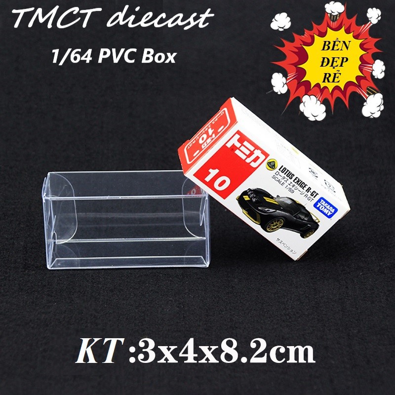 Tomica 1 box nhựa Mica PVC trưng bày mô hình 1/64 - Hot Wheels - Green Light - TarMac (KT: 3 x 4 x 8.2 cm)