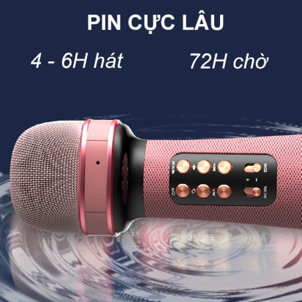 Micro Karaoke Bluetooth Kèm Loa Bluetooth Mini WS-898 Nâng giọng cực chất Loa Bluetooth Karaoke Gia Đình Có Thu Âm