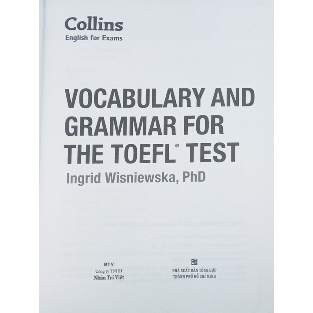 Sách-Collins Vocabulary And Grammar For The TOEFL Test (Kèm CD)
