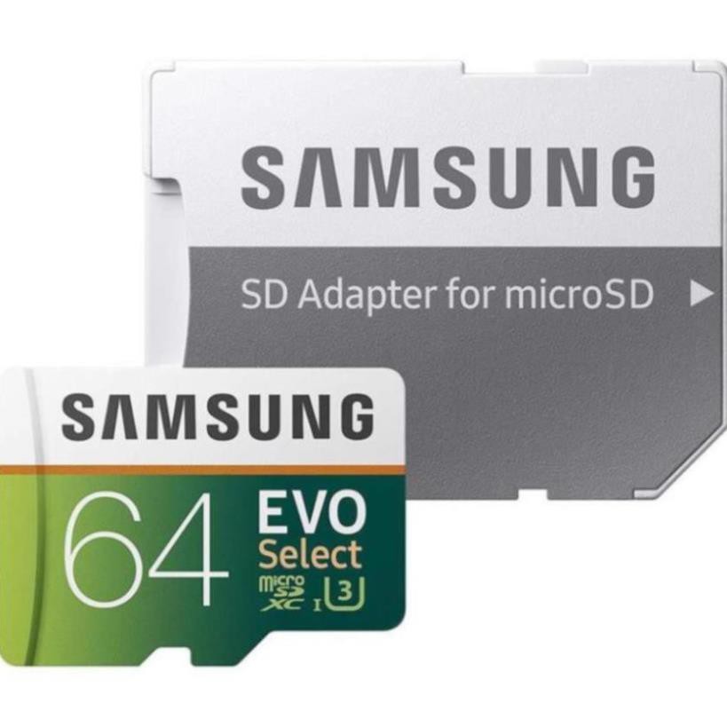 Thẻ nhớ Samsung Evo Select 64GB 100MB / s (U3) MicroSDXC kèm phụ kiện kết nối MB-ME64GA / AM | BigBuy360 - bigbuy360.vn