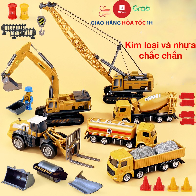 Tuyển tập xe đồ chơi mô hình công trình xây đựng cho bé bằng kim loại và nhựa (bản nâng cấp) đep và vô cùng bền bỉ