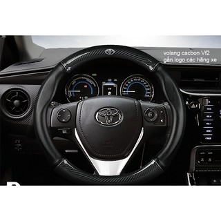 Flash Sale -  Bọc vô lăng TOYOTA cacbon da sần gắn logo chính hãng