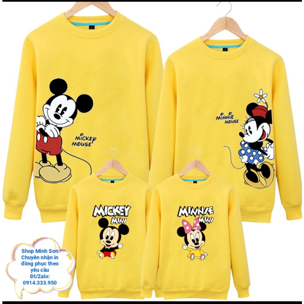 🐒VIDEO ÁO NỈ GIA ĐÌNH CHUỘT MICKEY, ÁO NỈ ĐÔI SWEATER LOẠI 1 ĐỦ MÀU ĐỦ SIZE