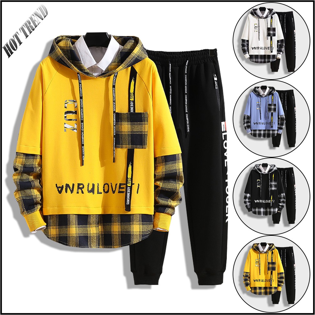 Bộ Quần Áo Nỉ Nam Thu Đông Áo Hoodies CUZ Mũ Trùm Đầu Kết Hợp Quần Jogger Bo Gấu ZENKODLMEN SET NAM 90000123