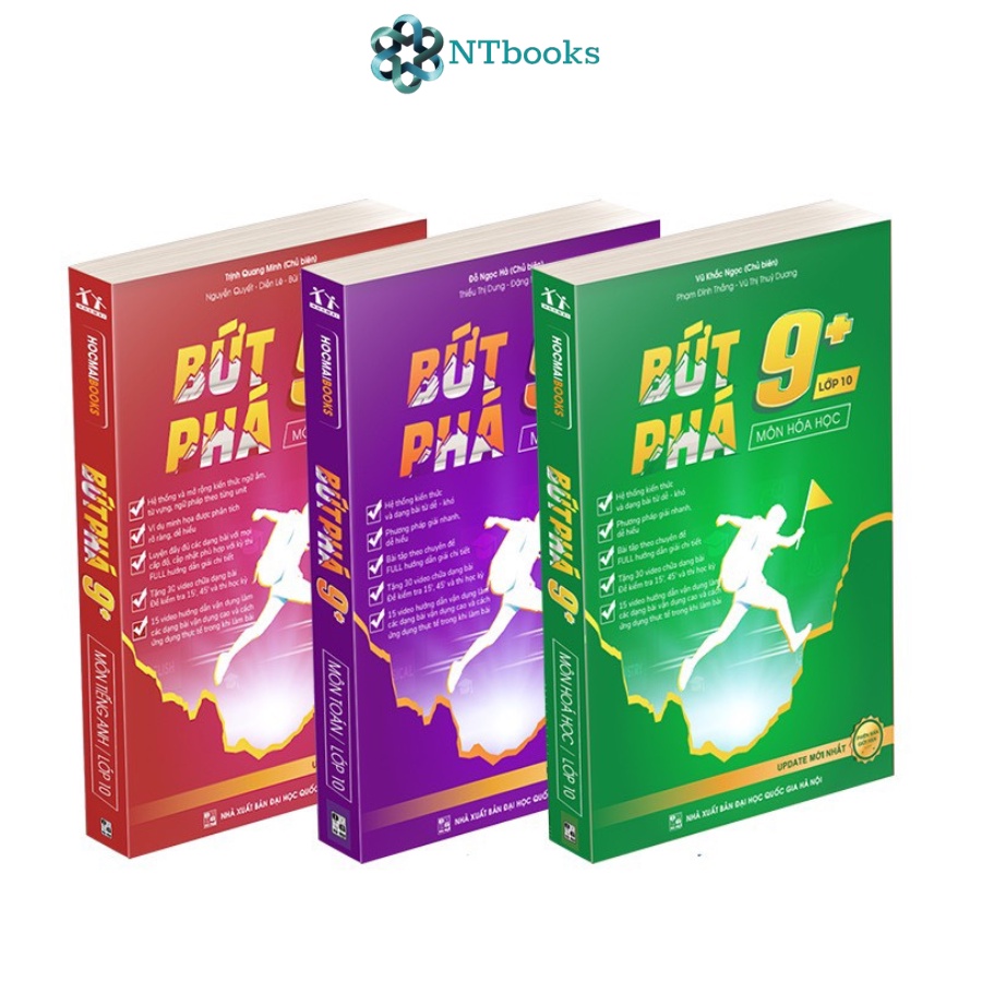 Sách (Combo 3 cuốn tùy chọn) Bứt phá 9+ lớp 11 môn Toán, Lí, Hóa, Tiếng Anh