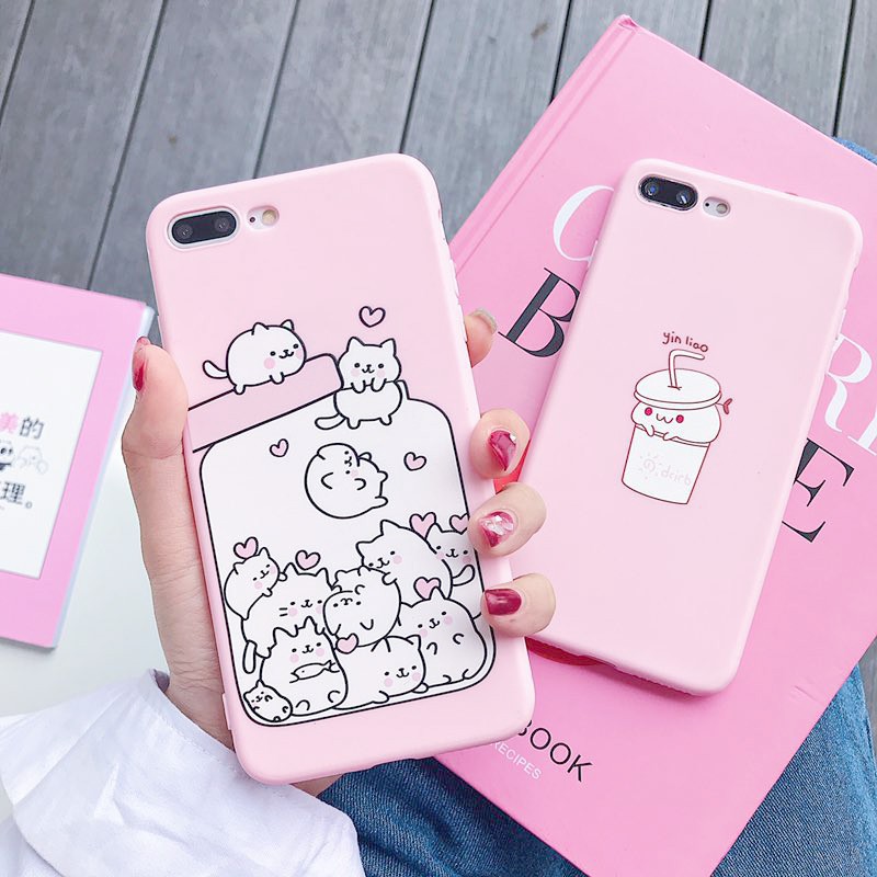 Ốp lưng iphone Mèo bình sữa viền cong 5/5s/6/6plus/6s/6splus/7/7plus/8/8plus/x/xr/xs/11/12/pro/max/plus/promax | BigBuy360 - bigbuy360.vn