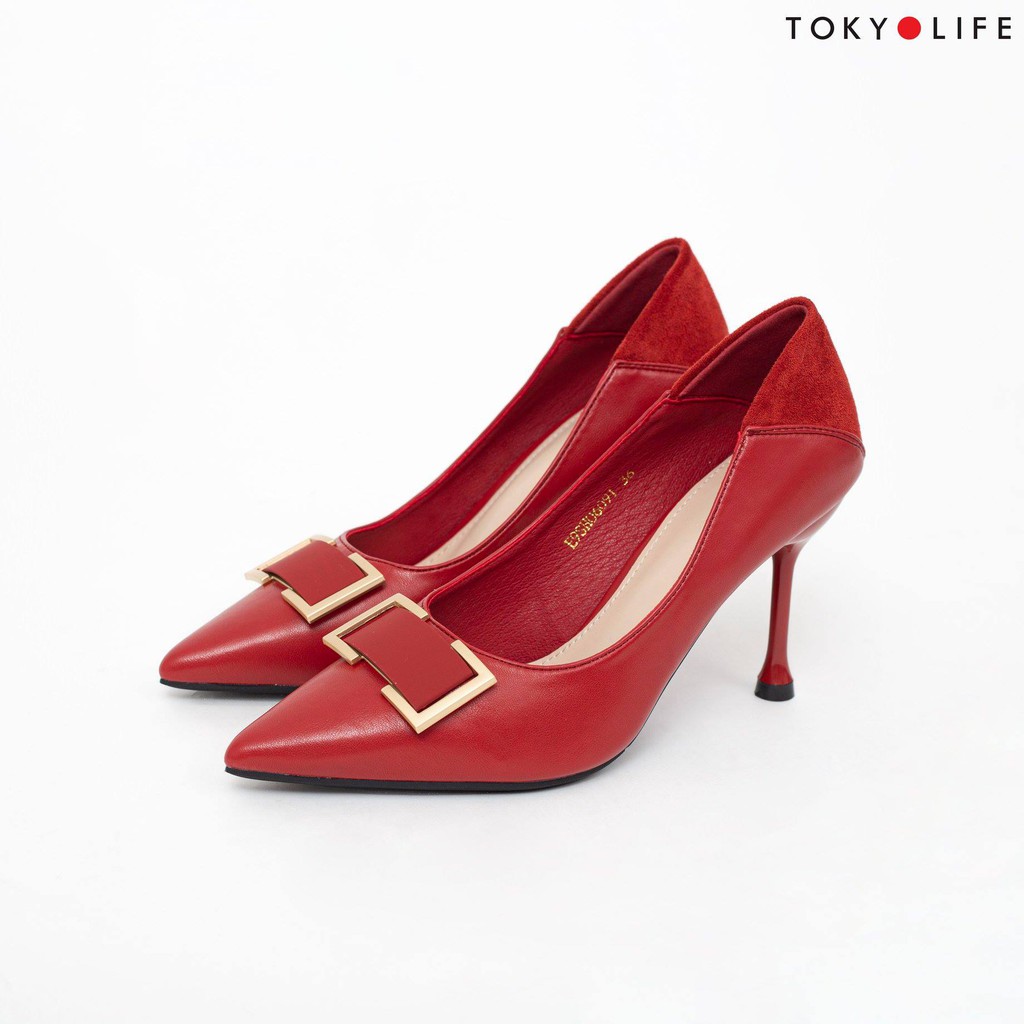 Giày cao gót nữ gót gập mũi nhọn TOKYOLIFE E9SHO609I