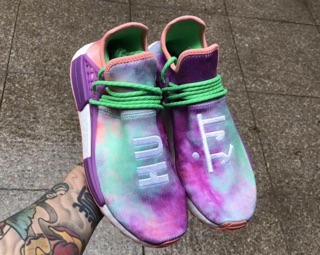 ( ảnh thật + video cực chi tiết ) GIÀY SNEAKER HUMAN RACE V2 TÍM DÂY XANH