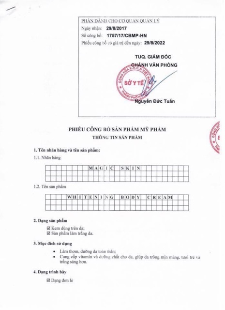 KEM BODY DƯỠNG SIÊU TRẮNG CHỐNG NẮNG SPF 30+