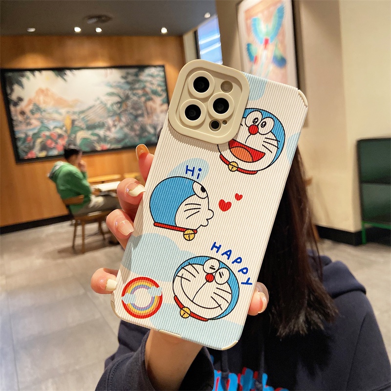 Ốp Điện Thoại Da Mềm In Hình Doraemon Cho IPhone 13 11 12 Pro Max XR X XS 12 13 mini 6/7/8 Plus se2020