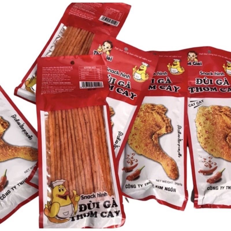 COMBO 10 GÓI SNACK QUE HÌNH ĐÙI GÀ THƠM CAY