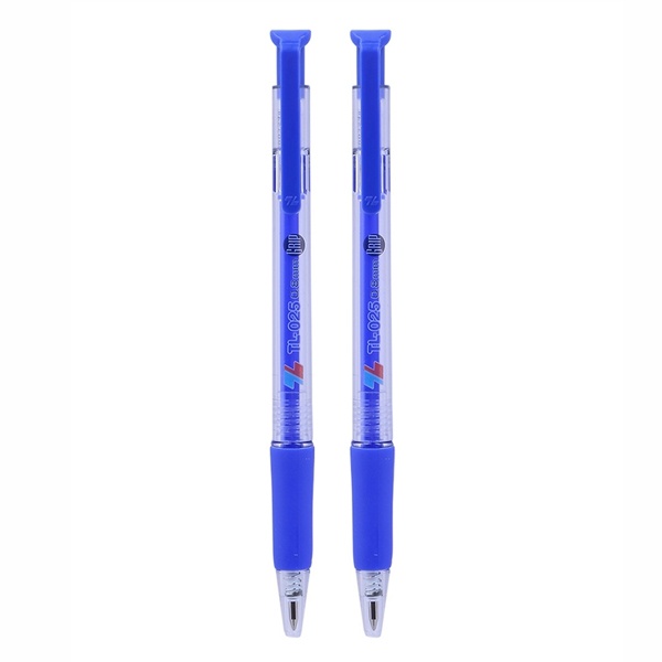 Vỉ 2 Bút Bi 0.8 mm Thiên Long TL-025 Grip - Mực Xanh