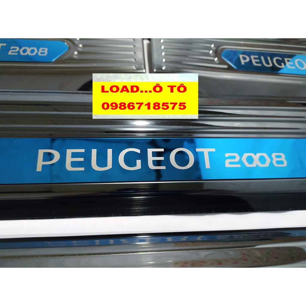 [Mã LIFEXANH03 giảm 10% đơn 500K] Ốp Bậc Cửa, Nẹp Bước Chân Trong, Ngoài Xe Peugeot 2008 Vân Titan Mặt Bóng Cao Cấp