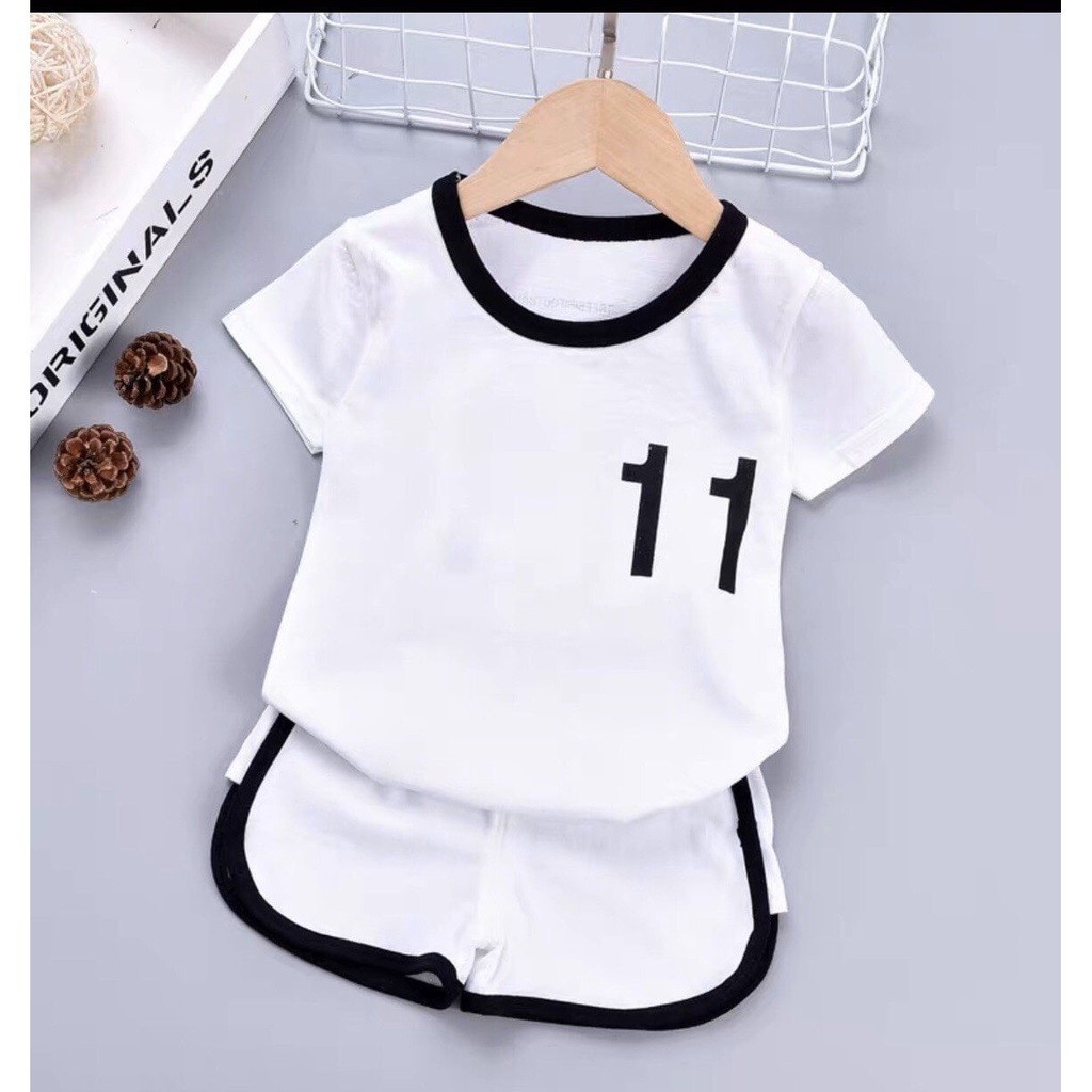Bộ cộc tay cho bé ️⚽️⚽ Bộ áo quần bóng đá cho bé hai màu đen, trắng