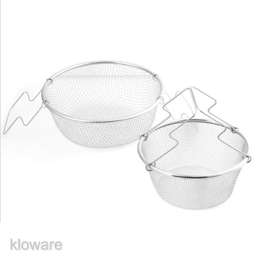 Rổ Lưới Lọc Bằng Thép Không Gỉ Hình Tròn Có 3 Kích Cỡ Dùng Để Chiên Rau Củ Quả